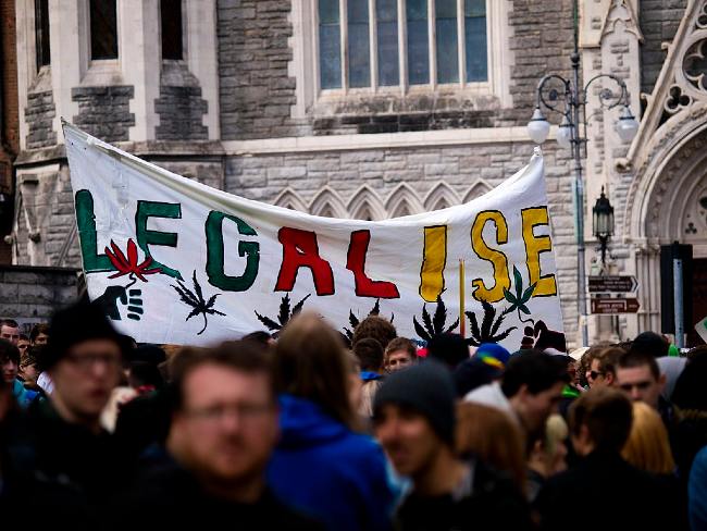 Protest for cannabis legalization in Dublin