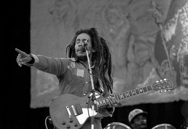 Bob Marely on stage with a guitar