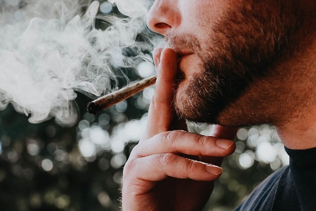 Person smoking a joint