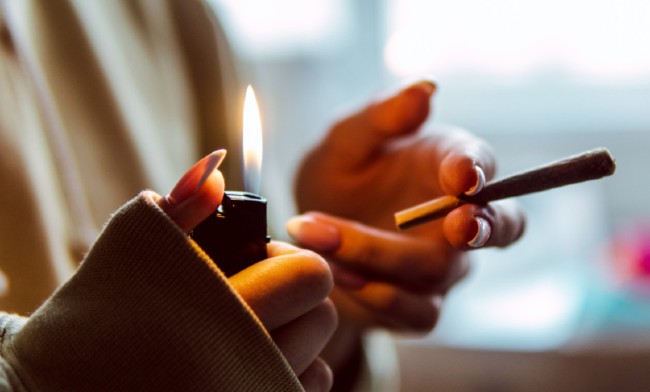 Smoking a joint
