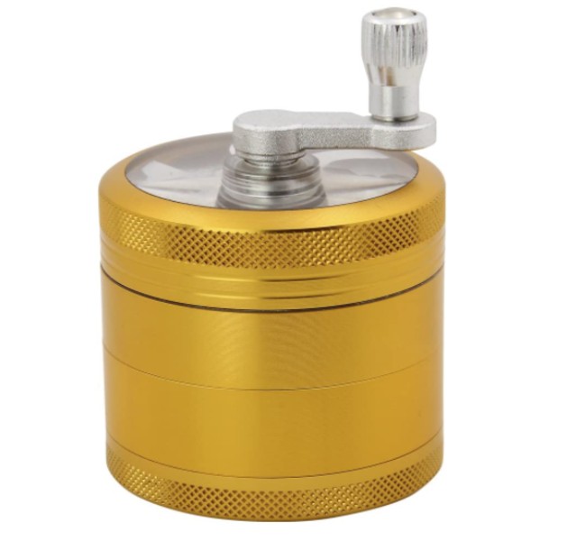 A hand crank grinder