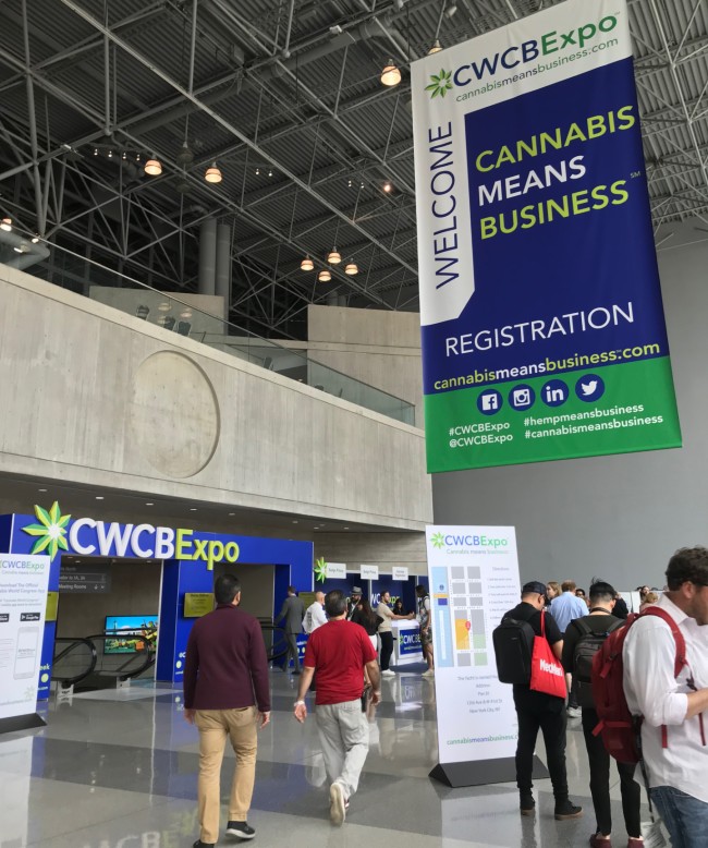 A bustling cannabis convention