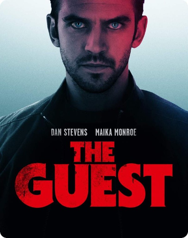 The Guest movie cover with a man staring.