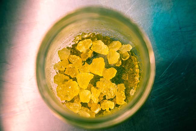 Example of modern hash extraction in the form of THCA crystals.