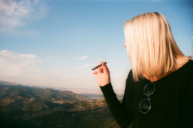 Person smoking outdoors