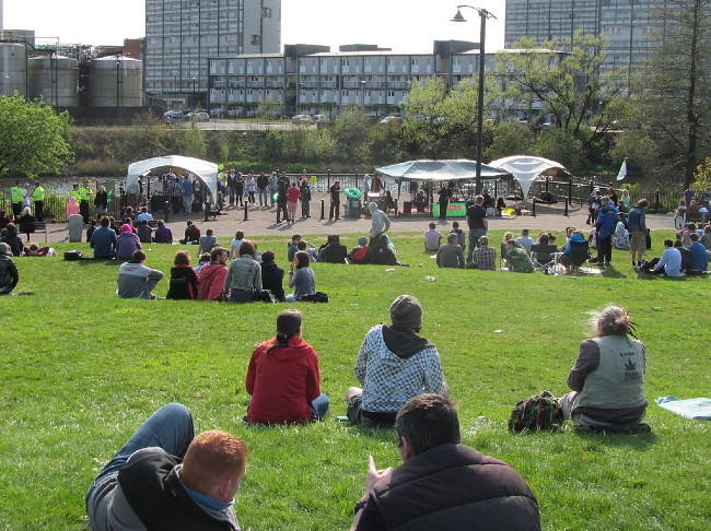 A cannabis protest